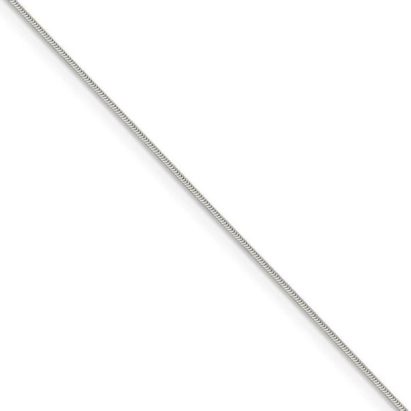 0.7mm, Sterling Silver Round Snake Chain Necklace, 18 Inch - Picture 1 of 8